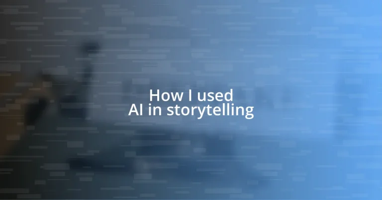 How I used AI in storytelling