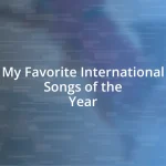 My Favorite International Songs of the Year