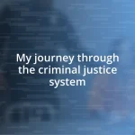 My journey through the criminal justice system